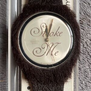 Brand new Swiss Swatch “Hairy Harry” Stroke Me Watch.Watch Dial fur band.Vintage